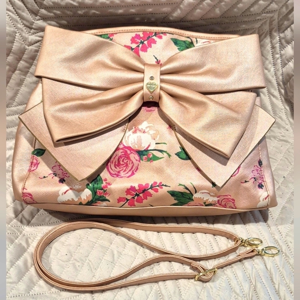 Betsy Johnson Floral Bow Accent Women's Bag